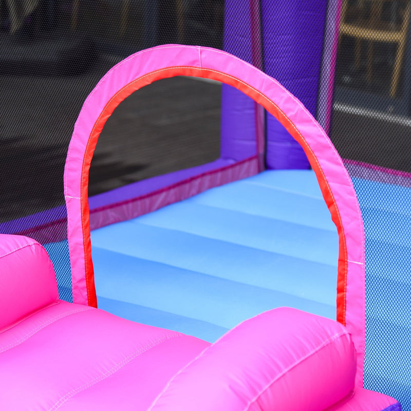 Outsunny Kids Bounce Castle House Inflatable Trampoline Slide 2 in 1 with Inflator for Kids Age 3-12