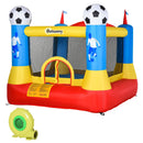 Outsunny Kids Bouncy Castle House Inflatable Trampoline with Blower for Kids Age 3-12 Football Field Design
