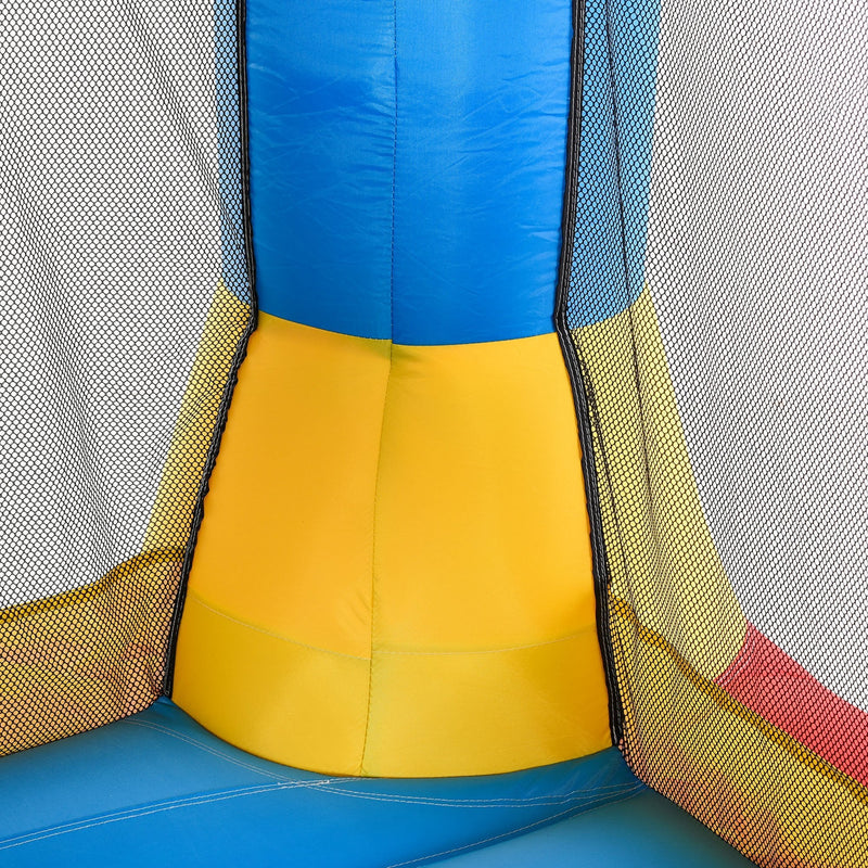 Outsunny Kids Bouncy Castle House Inflatable Trampoline with Blower for Kids Age 3-12 Football Field Design