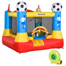 Outsunny Kids Bouncy Castle House Inflatable Trampoline with Blower for Kids Age 3-12 Football Field Design