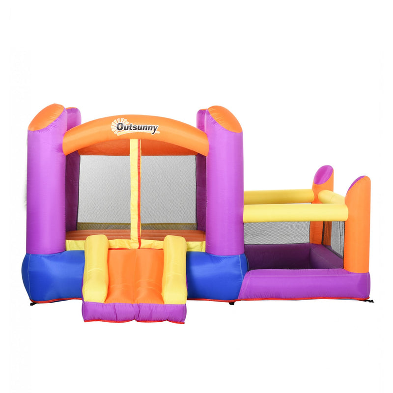 Outsunny Bouncy Castle with Trampoline & Slide 3in1 - Multi Colour