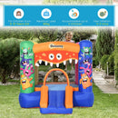 Outsunny Kids Bounce Castle House Inflatable Trampoline Slide Basket with Inflator for Kids Age 3-12 Monster Design w/ Carrybag