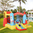Outsunny Kids Bounce Castle House, 3 in 1 Water Slide and Pool with Inflator, Rocket Design with Carrybag