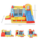 Outsunny Kids Bounce Castle House, 3 in 1 Water Slide and Pool with Inflator, Rocket Design with Carrybag
