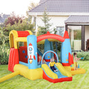Outsunny Kids Bounce Castle House, 3 in 1 Water Slide and Pool with Inflator, Rocket Design with Carrybag