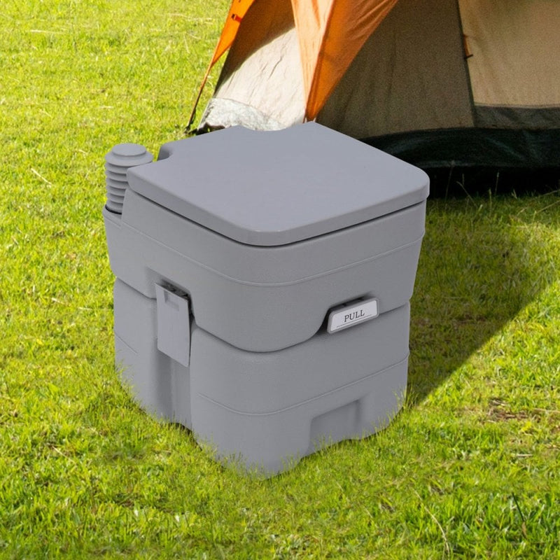 Go Outdoors Portable Toilet Grey Travel Mobile Toilet Camping Handle WC Chemical