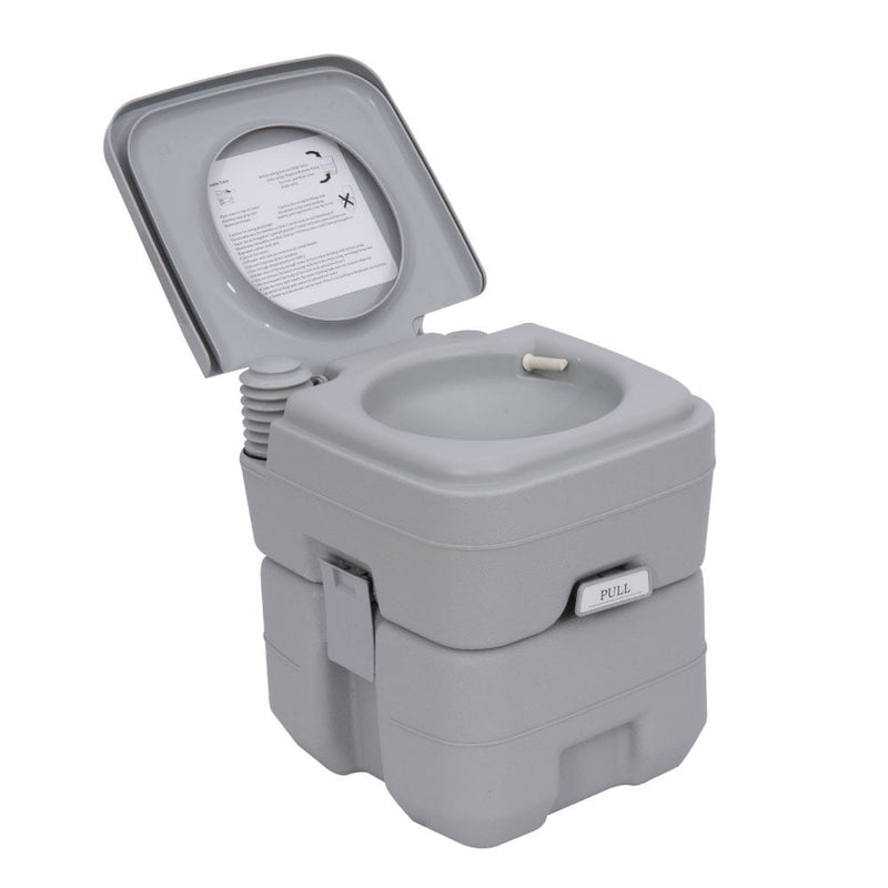 Go Outdoors Portable Toilet Grey Travel Mobile Toilet Camping Handle WC Chemical