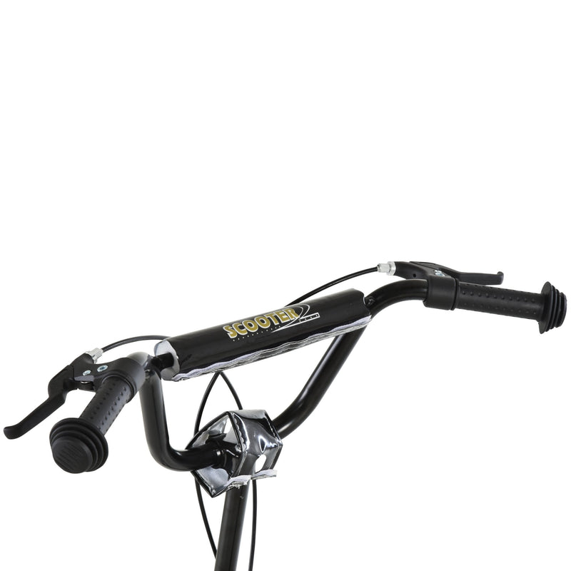 HOMCOM Youth Scooter Front and Rear Caliper Dual Brakes 12-Inch Inflatable Front Wheel Ride On Toy For Age 5+ Kick