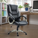 High Back PU Leather Office Chair Computer Swivel Adjustable Business Executive Chairs-Black