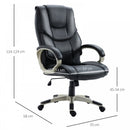 High Back PU Leather Office Chair Computer Swivel Adjustable Business Executive Chairs-Black