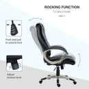 High Back PU Leather Office Chair Computer Swivel Adjustable Business Executive Chairs-Black