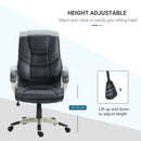 High Back PU Leather Office Chair Computer Swivel Adjustable Business Executive Chairs-Black