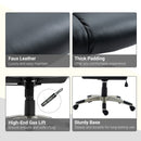 High Back PU Leather Office Chair Computer Swivel Adjustable Business Executive Chairs-Black