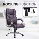 High Back PU Leather Office Chair Swivel Executive Seat Ergonomic W/Adjustable Height-Brown