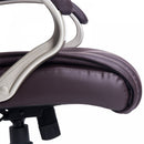 High Back PU Leather Office Chair Swivel Executive Seat Ergonomic W/Adjustable Height-Brown