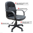 Swivel PU Leather Office High Back Mesh Seat Armchair Executive Computer Desk Furniture-Black