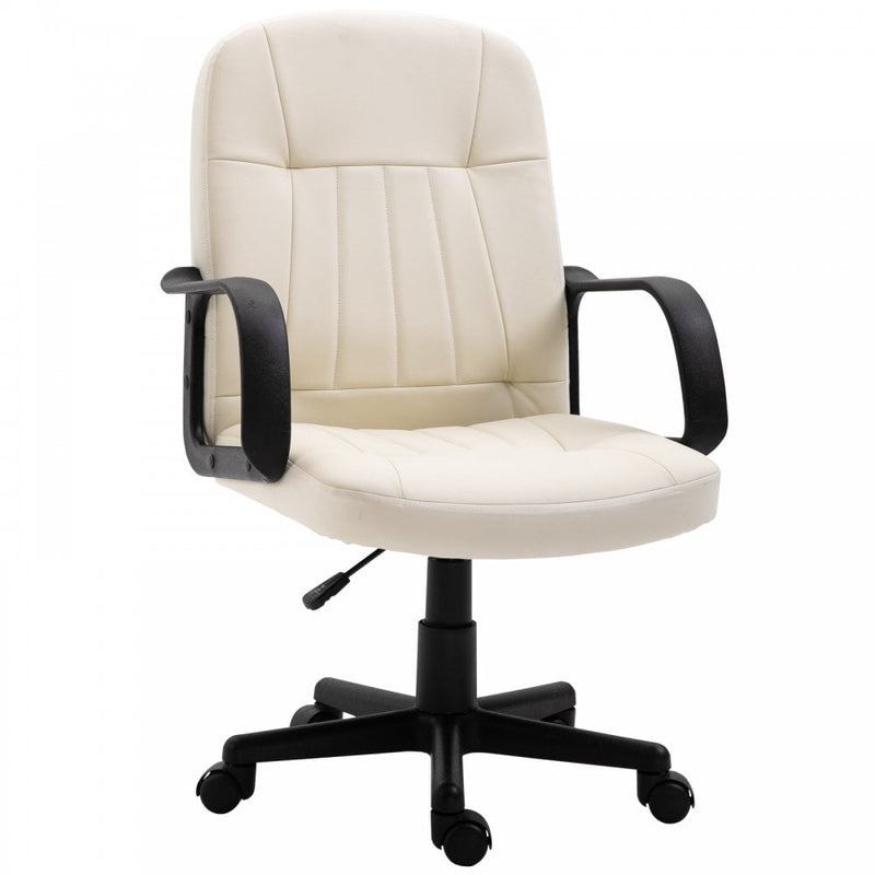 Office Chair, Swivel, PU Leather-Cream