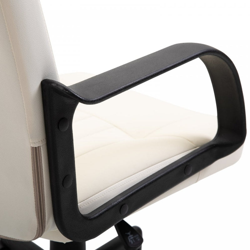 Office Chair, Swivel, PU Leather-Cream