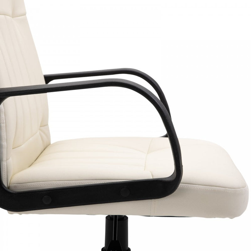 Office Chair, Swivel, PU Leather-Cream