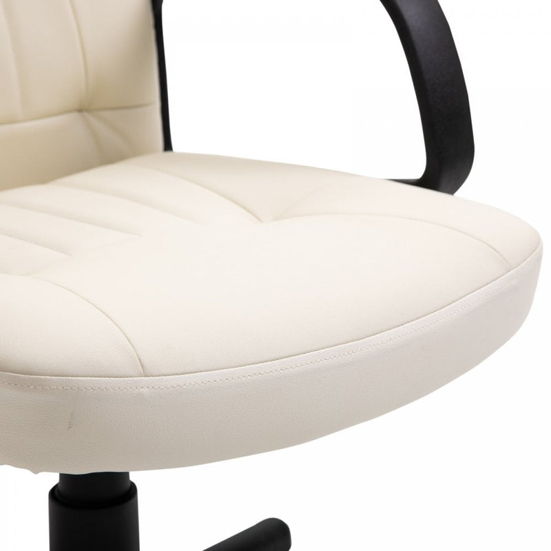 Office Chair, Swivel, PU Leather-Cream