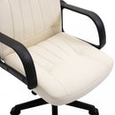 Office Chair, Swivel, PU Leather-Cream