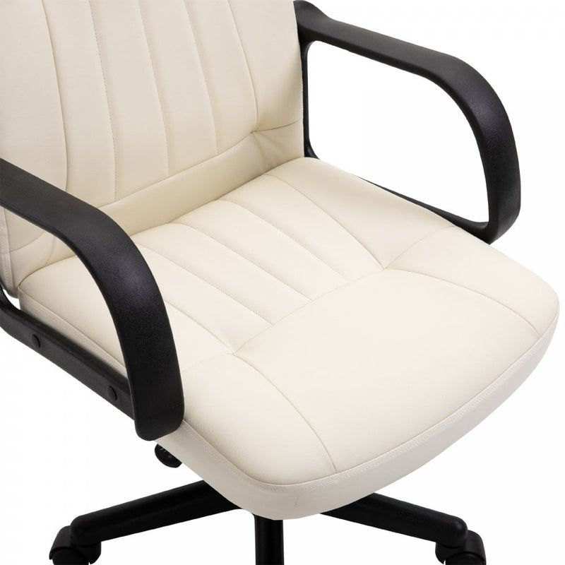 Office Chair, Swivel, PU Leather-Cream