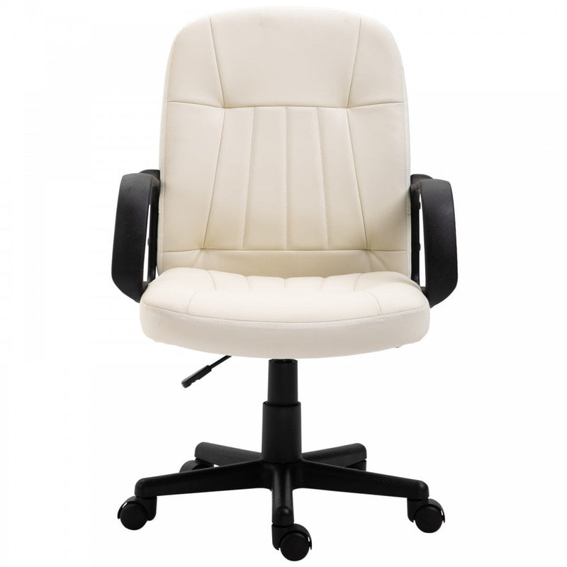 Office Chair, Swivel, PU Leather-Cream