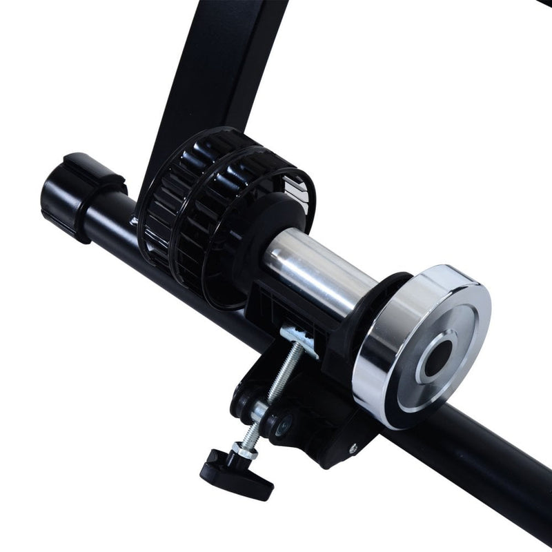 Foldable Indoor Bicycle Turbo Trainer Deluxe Fan Fly Wind Wheel-Black