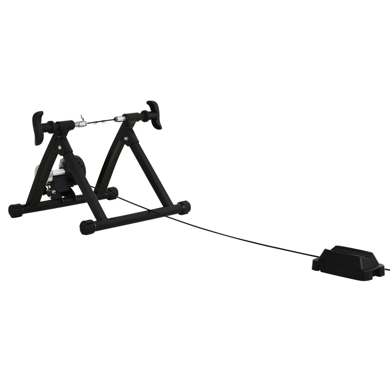 Indoor Bicycle Exercise Trainer w/ Bar Remote Control & Near-Universal Fit Black Magnetic Speed Bike Kinetic 5 Level Resistance