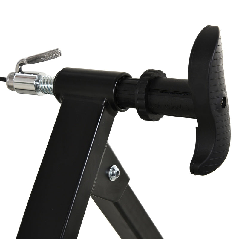 Indoor Bicycle Exercise Trainer w/ Bar Remote Control & Near-Universal Fit Black Magnetic Speed Bike Kinetic 5 Level Resistance