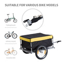 Steel Frame Bike Cargo Trailer Storage Cart and Luggage Trailer with Hitch Yellow