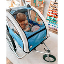 Elite 2-In-1 Bike Trailer for Kids Three-Wheel Bicycle Cargo Trailer & Jogger with 2 Safety Harnesses & Large Storage, Blue II Double Baby Bike Stroller Child Kids