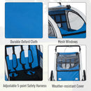 Elite 2-In-1 Bike Trailer for Kids Three-Wheel Bicycle Cargo Trailer & Jogger with 2 Safety Harnesses & Large Storage, Blue II Double Baby Bike Stroller Child Kids