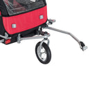Child Cycle Trailer 2 Seater Black and Red 2 in 1 Multifunctional Bicycle Carrier Baby Stroller Jogger Kit Steel Frame