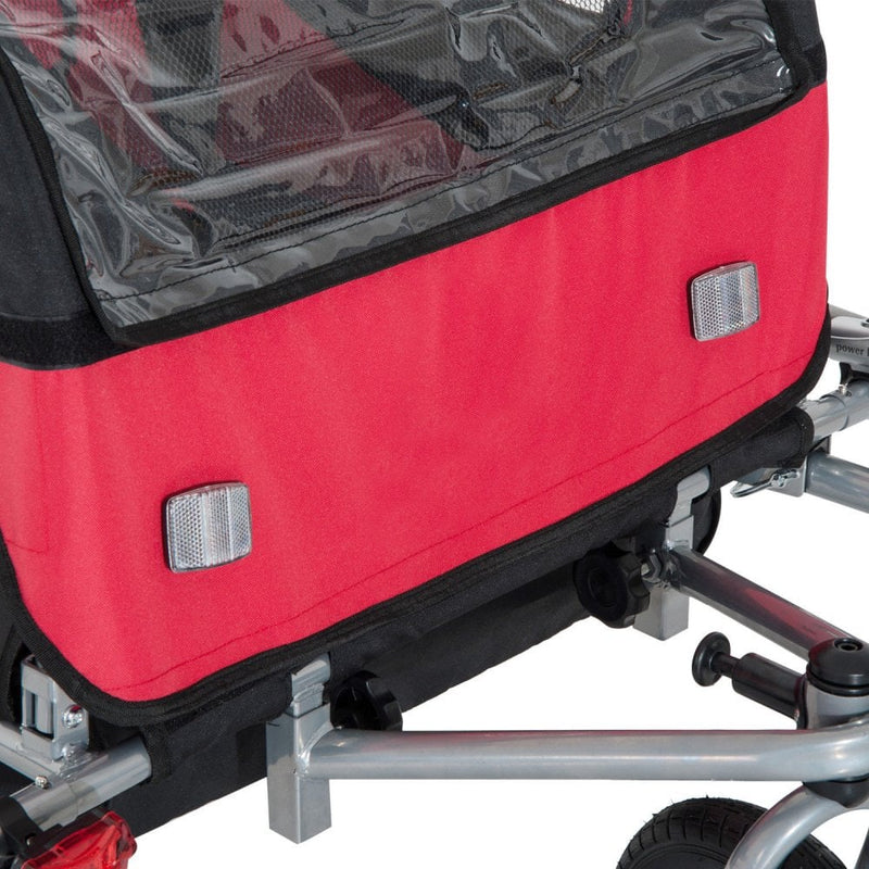 Child Cycle Trailer 2 Seater Black and Red 2 in 1 Multifunctional Bicycle Carrier Baby Stroller Jogger Kit Steel Frame