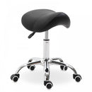 HOMCOM PU Leather Height Adjustable Swivel Salon Stool Black