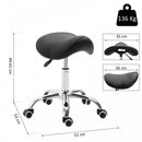 HOMCOM PU Leather Height Adjustable Swivel Salon Stool Black