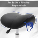 HOMCOM PU Leather Height Adjustable Swivel Salon Stool Black