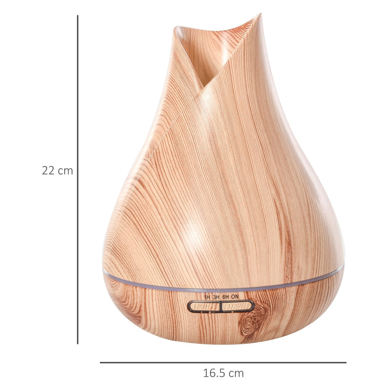 300ml Essential Oil Diffuser for Essential Oils Aromatherapy Diffuser Humidifier with Timer, 7 Colors Lights Changing, USB Connection, Auto-off for Home and Office, Wood Effect Brown & Water w/ Timer Auto Shutdown