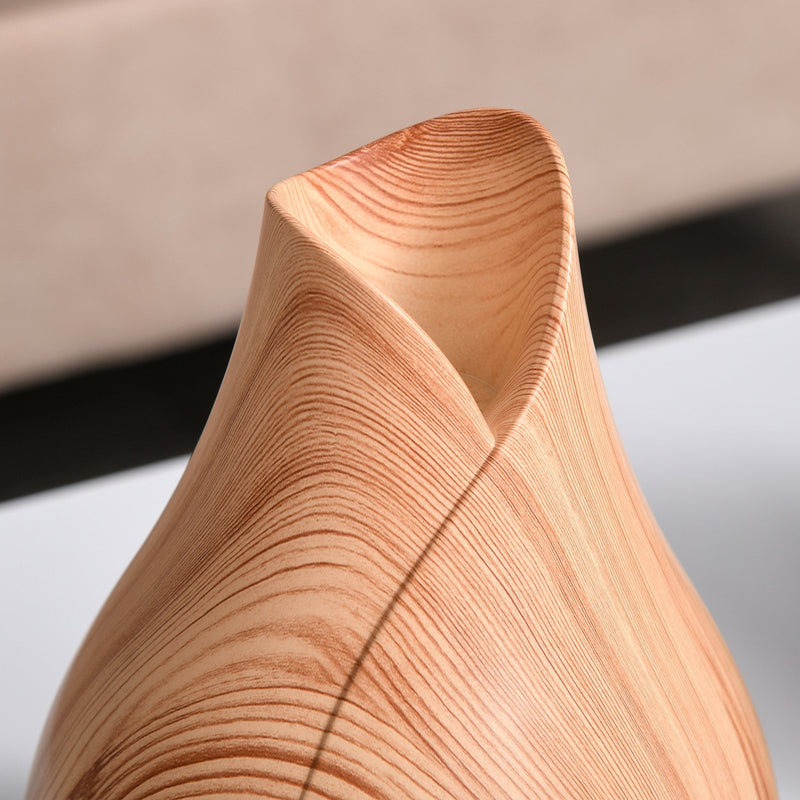 300ml Essential Oil Diffuser for Essential Oils Aromatherapy Diffuser Humidifier with Timer, 7 Colors Lights Changing, USB Connection, Auto-off for Home and Office, Wood Effect Brown & Water w/ Timer Auto Shutdown