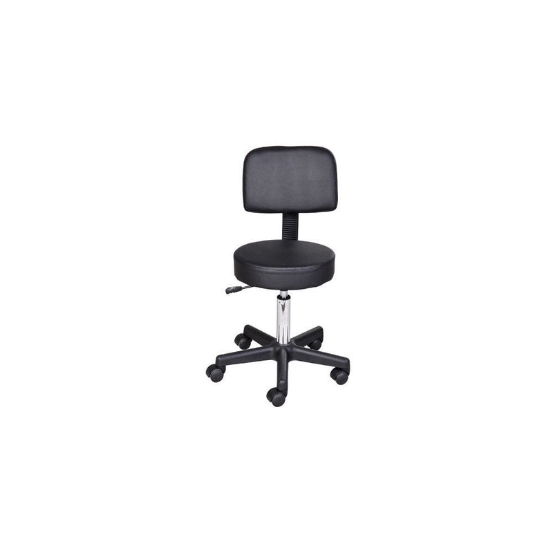 HOMCOM Swivel Gas Lift Stool Massage Beauty Salon Spa Chair Manicure Tattoo Stools Barber Adjustable Height-Black