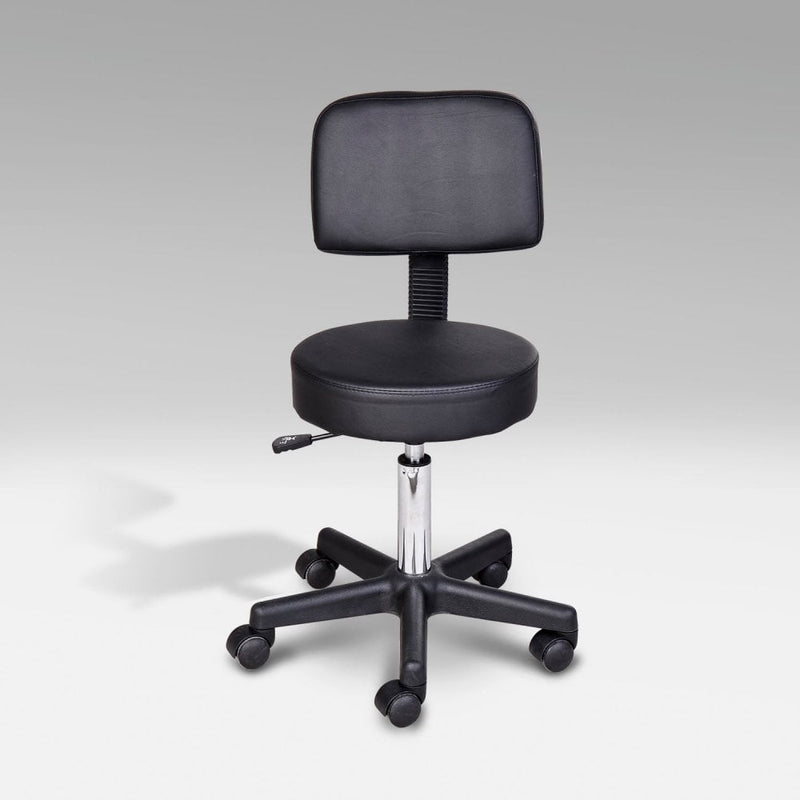 HOMCOM Swivel Gas Lift Stool Massage Beauty Salon Spa Chair Manicure Tattoo Stools Barber Adjustable Height-Black