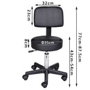 HOMCOM Swivel Gas Lift Stool Massage Beauty Salon Spa Chair Manicure Tattoo Stools Barber Adjustable Height-Black