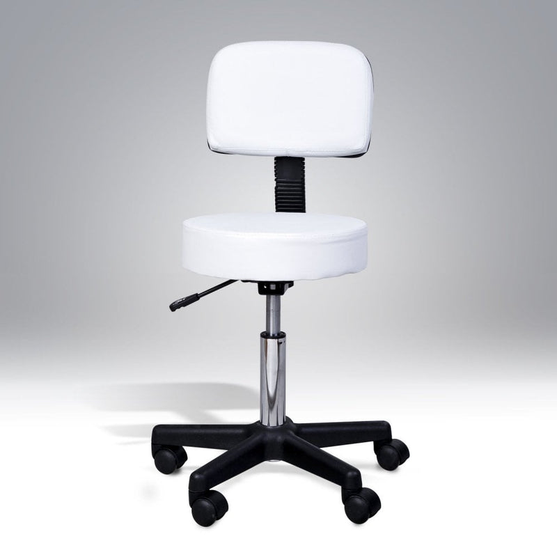 HOMCOM Salon Spa Swivel Chair Stool in White Adjustable 5 Wheels Gas Lift Study Chair