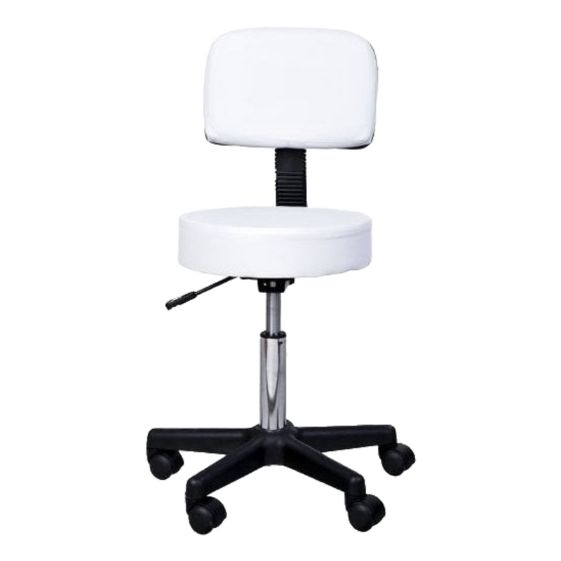 HOMCOM Salon Spa Swivel Chair Stool in White Adjustable 5 Wheels Gas Lift Study Chair