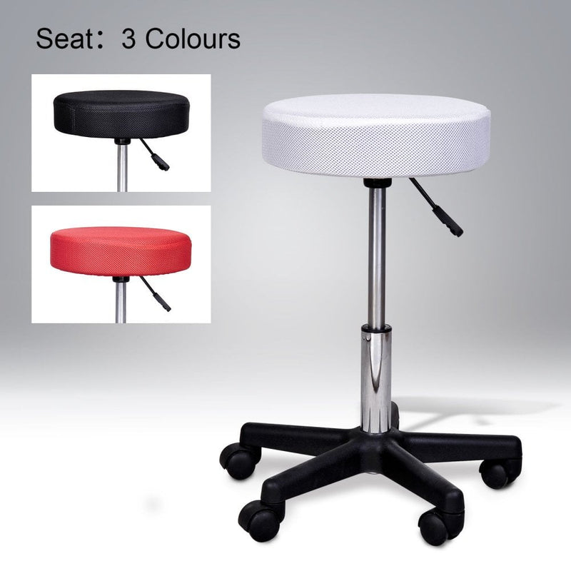 HOMCOM Salon Spa Swivel Massage Stool Beauty Facial Gas Lift Manicure Adjustable Tattoo Chair Seat-Red/White/Black