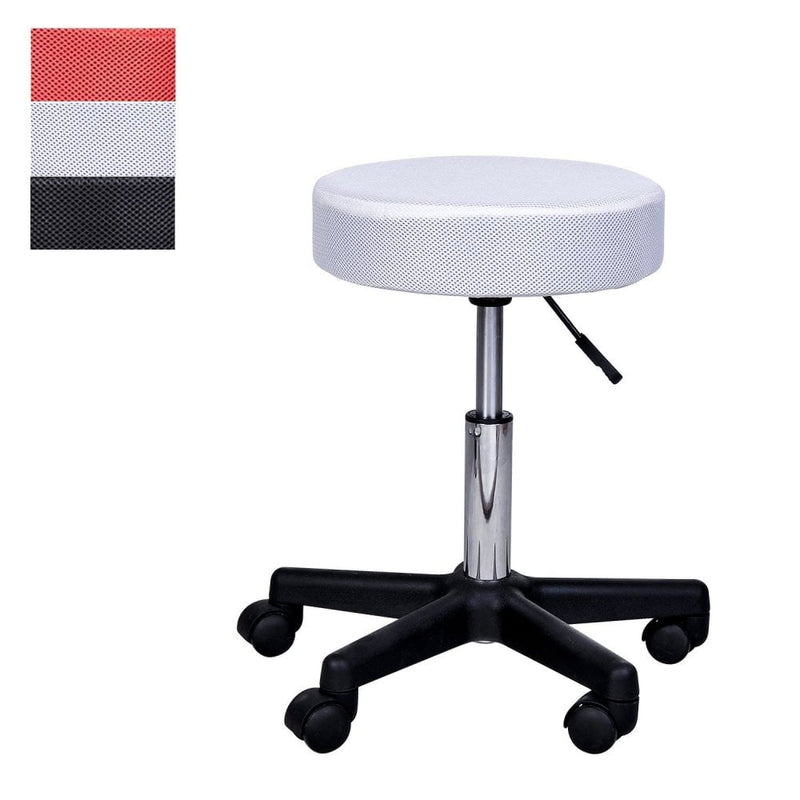 HOMCOM Salon Spa Swivel Massage Stool Beauty Facial Gas Lift Manicure Adjustable Tattoo Chair Seat-Red/White/Black