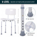 HOMCOM 8-Level Height Adjustable Bath Stool Spa Shower Chair Aluminum w/ Non-Slip Feet, Handle for the Pregnant, Old, Injured