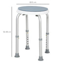 HOMCOM 360 Swivel Seat Bath Shower Stool Adjustable Height w/ Aluminium Frame Non-Slip Feet Chair Safe Support Home Assistance