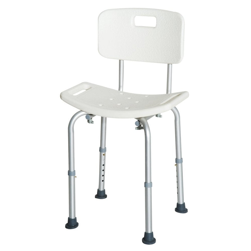 HOMCOM Adjustable Non-Slip Shower and Bath Chair, 55Wx50.6Dx67.5-85.5H cm-Cream White